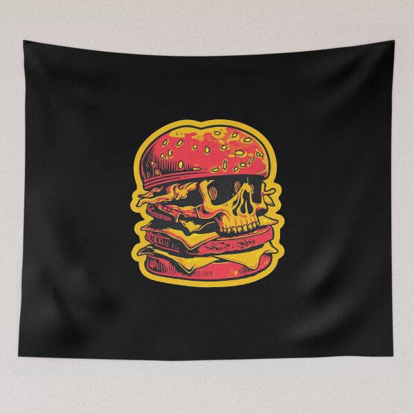 Item preview, Skull Cheeseburger – Colorful Burger Lover Art designed and sold by Absyntart.