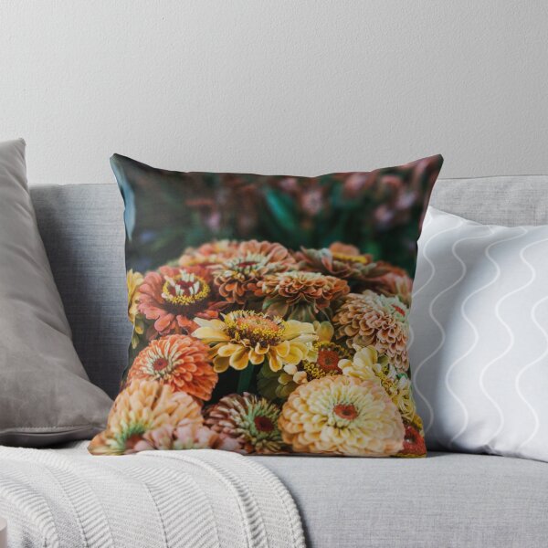 Item preview, Zinnia Blooms in Warm Hues at a Hokuto Florist in Yamanashi Prefecture, Japan designed and sold by Pix4Japan.