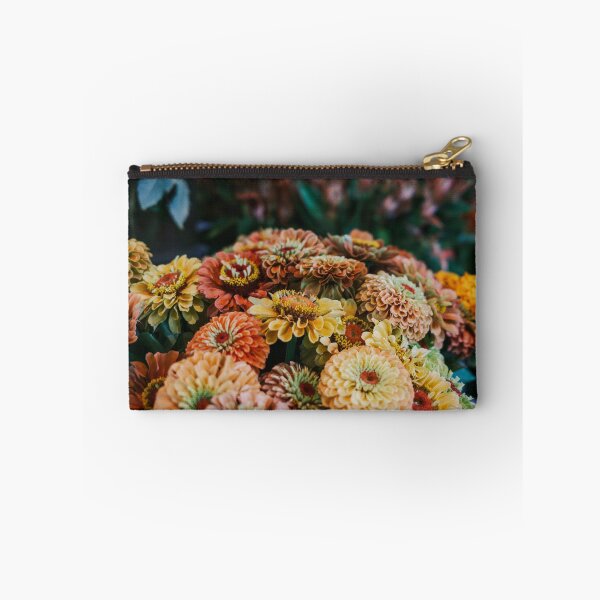Item preview, Zinnia Blooms in Warm Hues at a Hokuto Florist in Yamanashi Prefecture, Japan designed and sold by Pix4Japan.