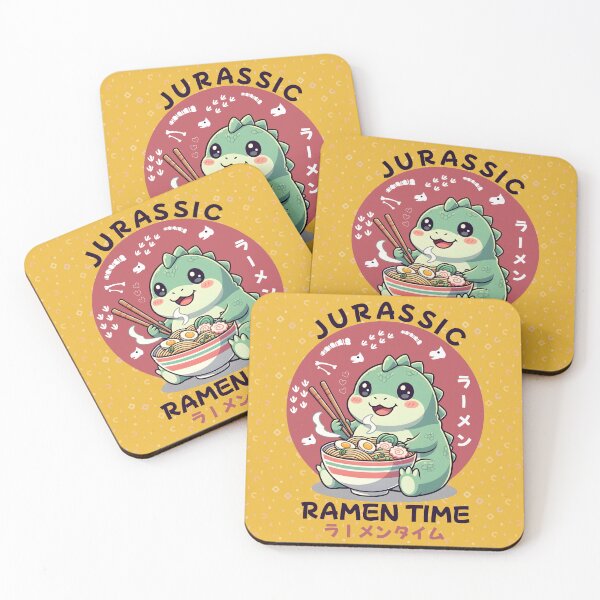 Item preview, Jurassic Ramen Time – Cute Kawaii Dinosaur Eating Ramen Japanese Design designed and sold by DaVinciFeather.