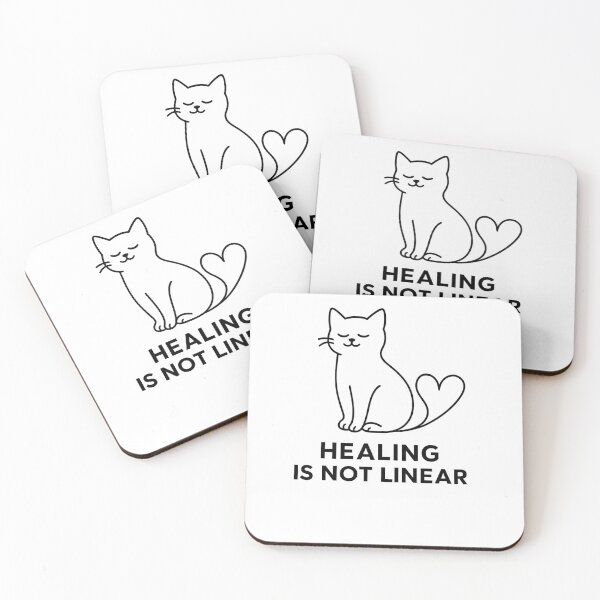 Item preview, Healing Is Not Linear: Minimalist Cat Line Art Design designed and sold by KlgShop.