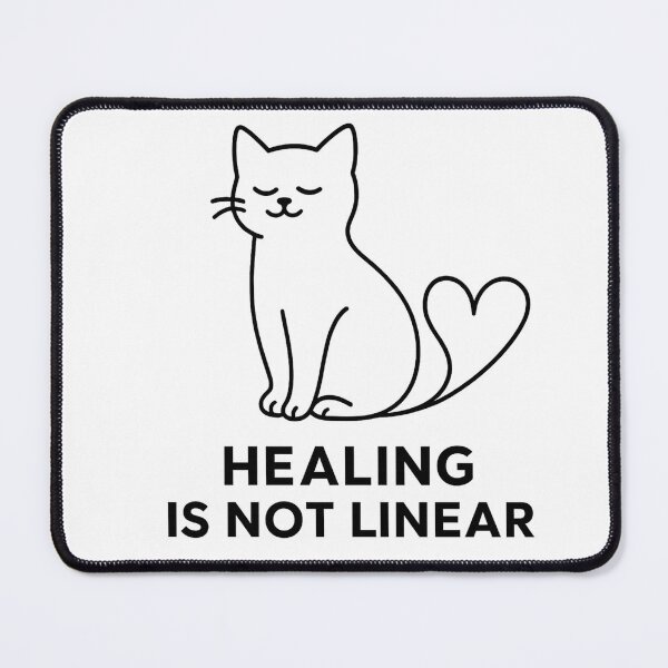 Item preview, Healing Is Not Linear: Minimalist Cat Line Art Design designed and sold by KlgShop.