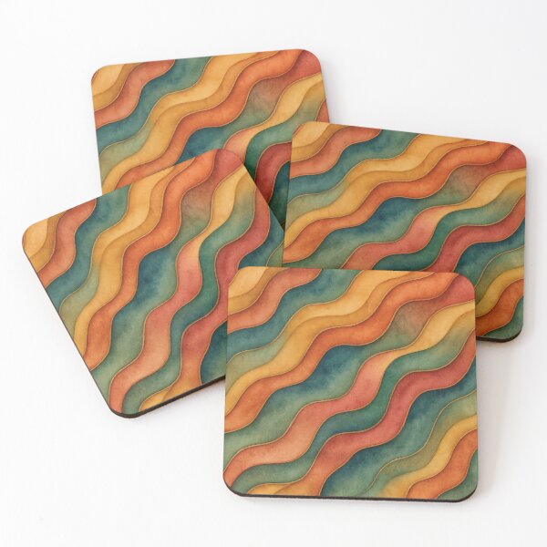 Item preview, Terracotta & Sage Watercolor Pattern – Abstract Earthy Waves designed and sold by Ombrya.