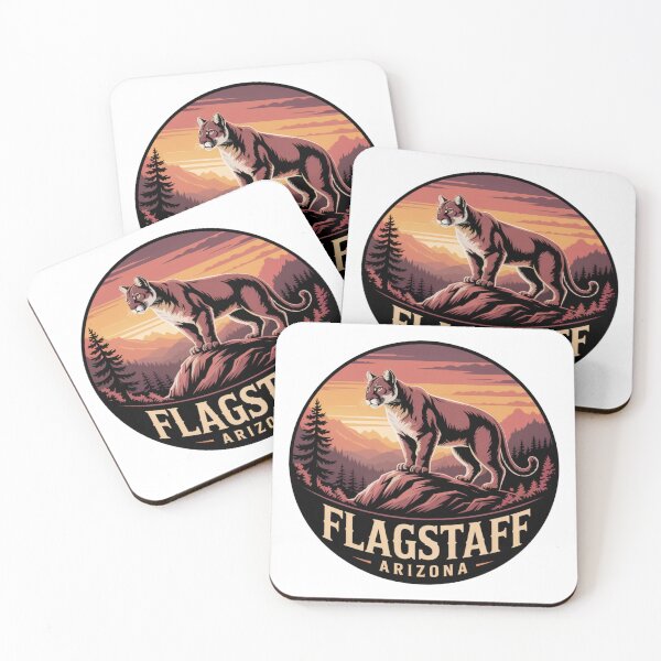 Item preview, Flagstaff Arizona Cougar | Retro Sunset Mountain Wildlife Design designed and sold by CircinusStore.