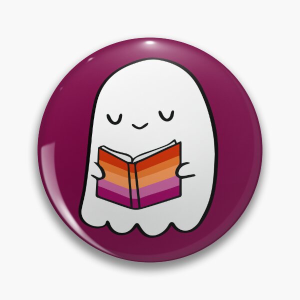 Item preview, Lesbian Ghost Reading Gay Books – Cute Pride Spooky Queer design designed and sold by Cannaxes Studio.