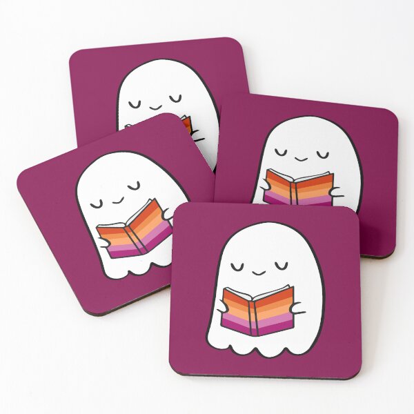 Item preview, Lesbian Ghost Reading Gay Books – Cute Pride Spooky Queer design designed and sold by Cannaxes Studio.