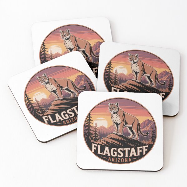 Item preview, Flagstaff Arizona Cougar | Retro Sunset Mountain Wildlife Design designed and sold by CircinusStore.