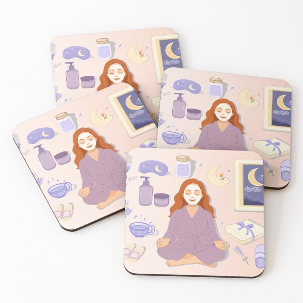 Item preview, Lavender Moon Spa — Night Self-Care Vector Set designed and sold by CheriTanya.