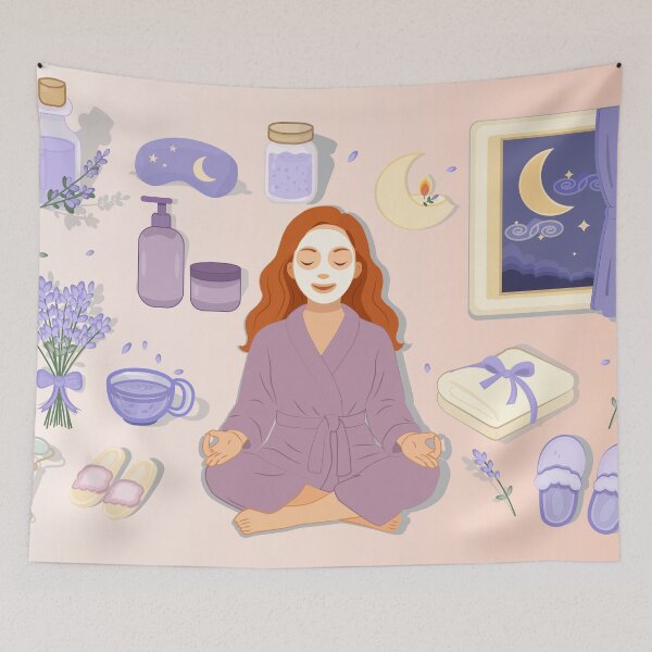 Item preview, Lavender Moon Spa — Night Self-Care Vector Set designed and sold by CheriTanya.