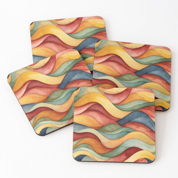Item preview, Abstract Retro Watercolor Waves | Earthy Boho Aesthetic Pattern designed and sold by Ombrya.