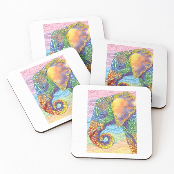 Item preview, Rainbow Mosaic Elephant – Wisdom in Color designed and sold by ChouaMouasa.