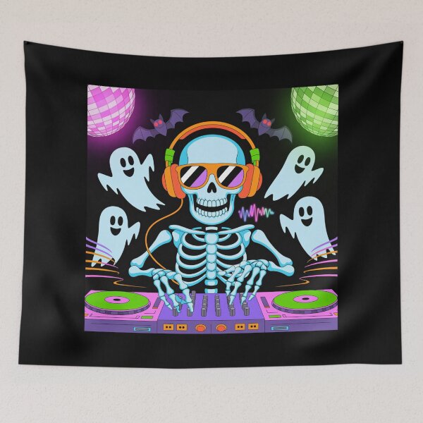 Item preview, Skeleton DJ Midnight Party designed and sold by McVrax.