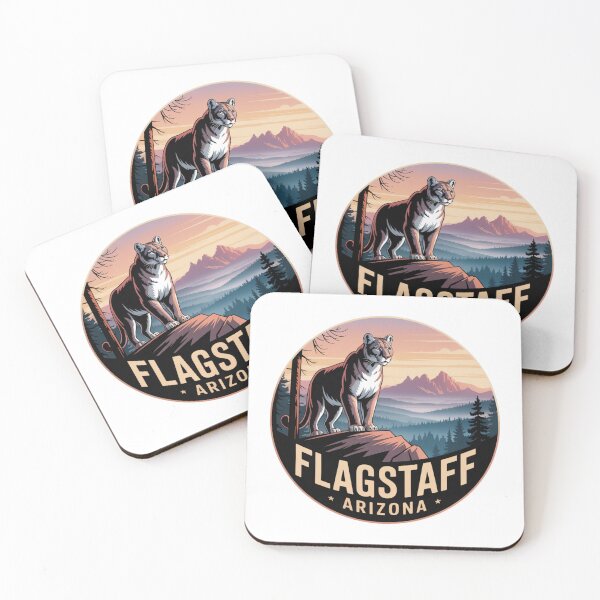 Item preview, Flagstaff Arizona Cougar | Retro Mountain Sunset Wildlife Illustration designed and sold by CircinusStore.