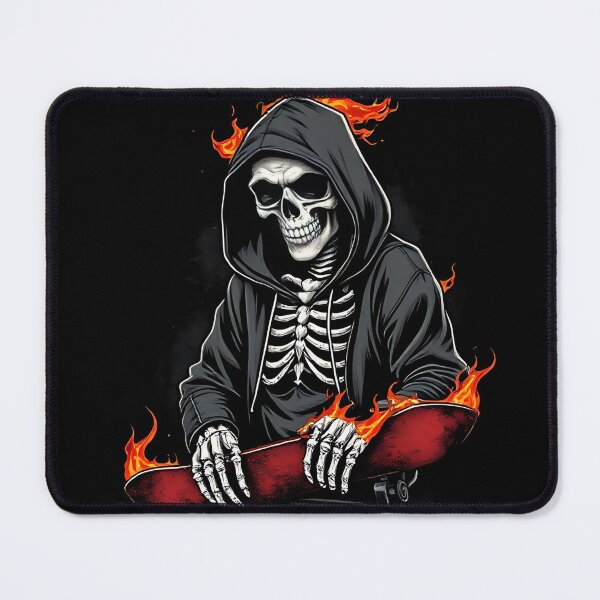 Item preview, Flaming Skeleton Skater,  Dark Streetwear Design designed and sold by Dreamy Ocean Art.