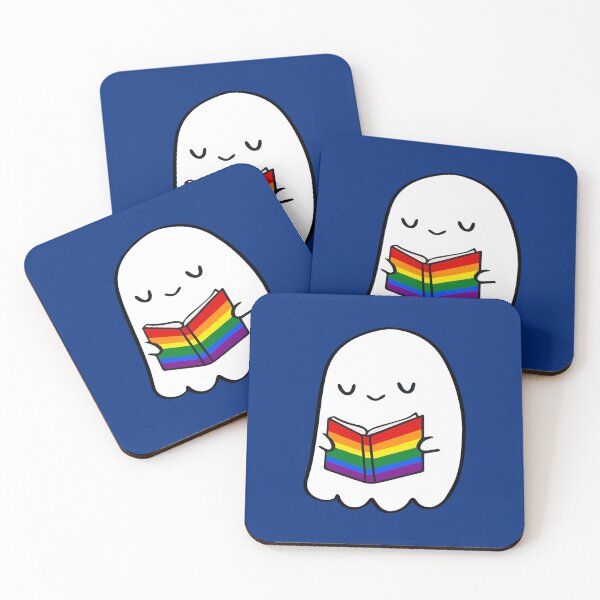 Item preview, Reading Gay Stuff – Cute Pride Rainbow Queer Book Lover Ghost designed and sold by Cannaxes Studio.