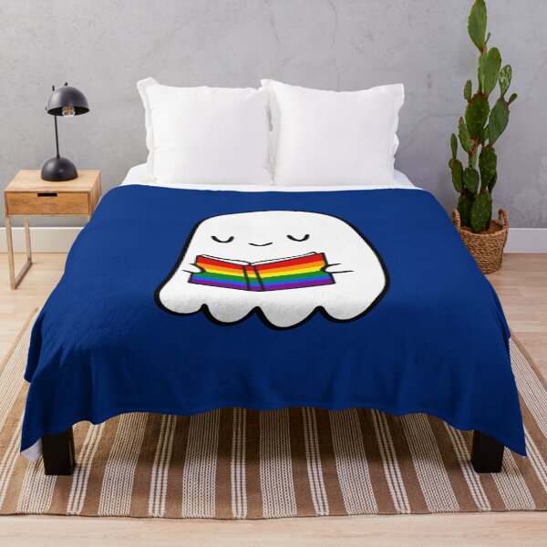 Item preview, Reading Gay Stuff – Cute Pride Rainbow Queer Book Lover Ghost designed and sold by Cannaxes Studio.