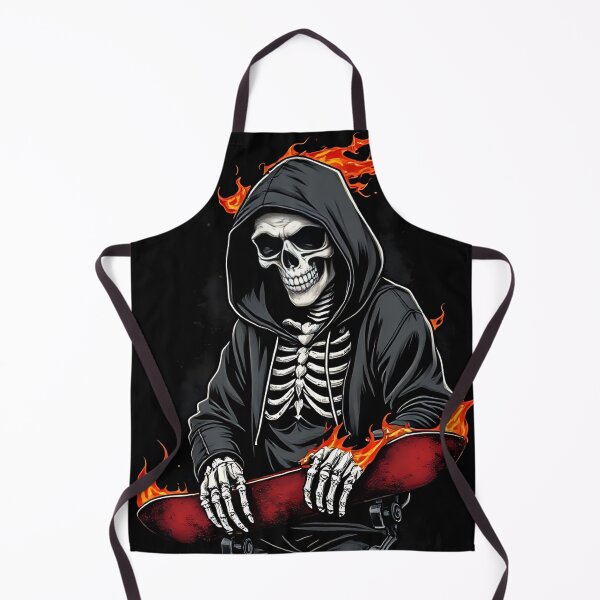 Item preview, Flaming Skeleton Skater, Dark Streetwear Design designed and sold by Dreamy Ocean Art.