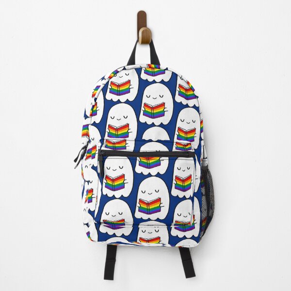 Item preview, Reading Gay Stuff – Cute Pride Rainbow Queer Book Lover Ghost designed and sold by Cannaxes Studio.