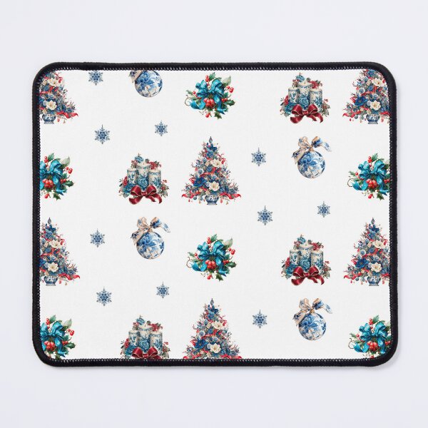Item preview, Chinoiserie Blue Christmas Decor Elements Collection designed and sold by Anastasiia Yurevych.