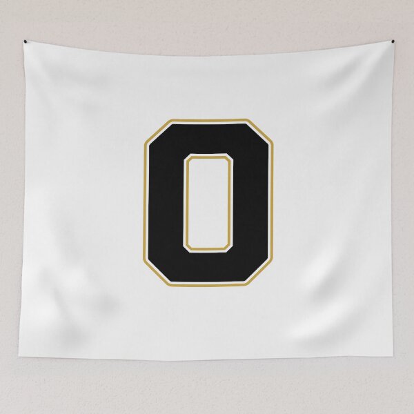 Item preview, Jersey Number 0 / Player Shirt Number Zero (Black with Gold Outline) designed and sold by STUDIO-72.