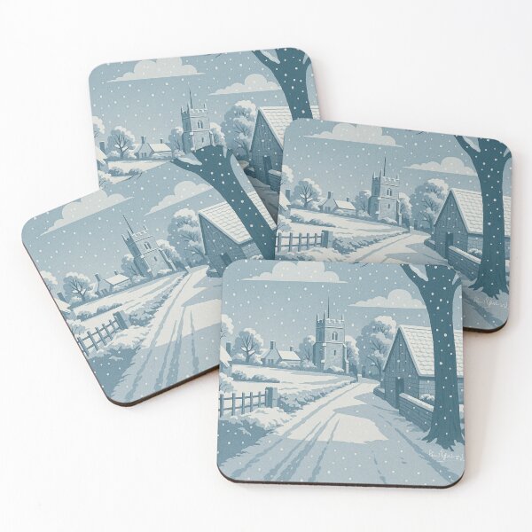 Item preview, A vintage snowy view of the village church. designed and sold by Paul Rowland.