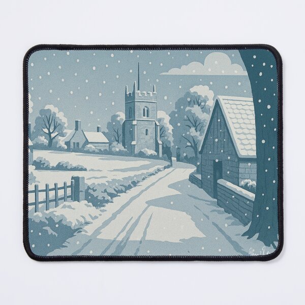 Item preview, A vintage snowy view of the village church. designed and sold by Paul Rowland.
