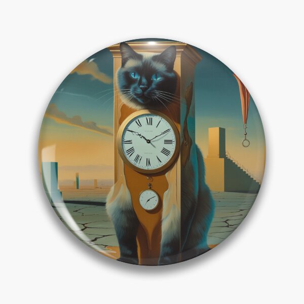 Item preview, Siamese Cat-Clock Hybrid | Surreal Time Art designed and sold by PictorialWhimsy.