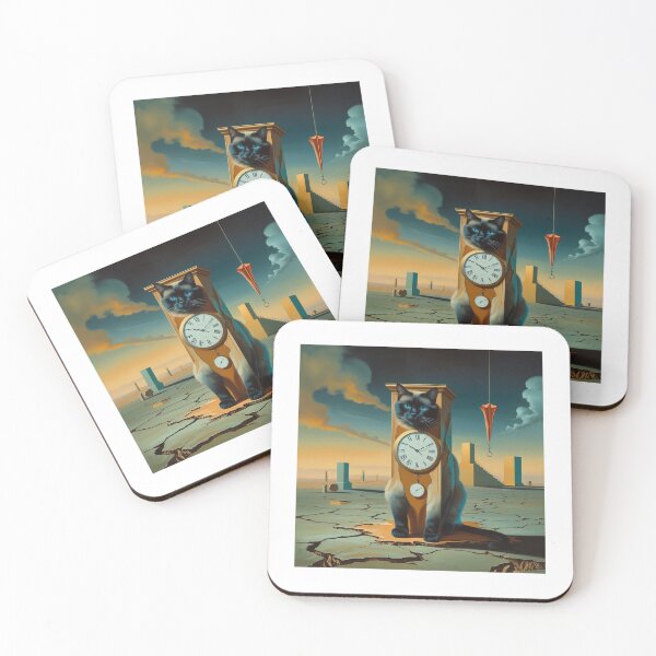 Item preview, Siamese Cat-Clock Hybrid | Surreal Time Art designed and sold by PictorialWhimsy.