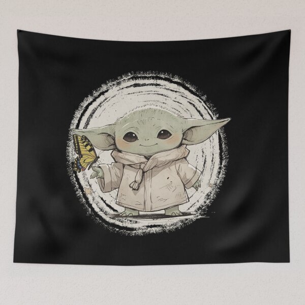 Item preview, BABY YODA WITH PAPILIO GLAUCUS BUTTERFLY designed and sold by LIS AND MELIVERSO.