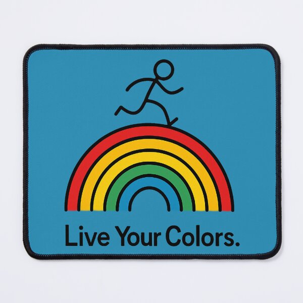 Item preview, Stickman Running on Rainbow - Live Your Colors Motivation Graphic designed and sold by Wild-way Art.