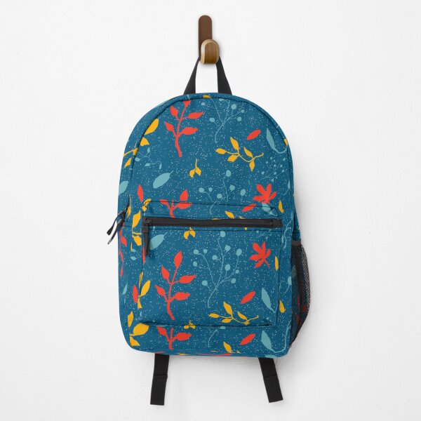 Item preview, Bright Red and Gold Autumn Leaves on Blue designed and sold by Clare Walker.