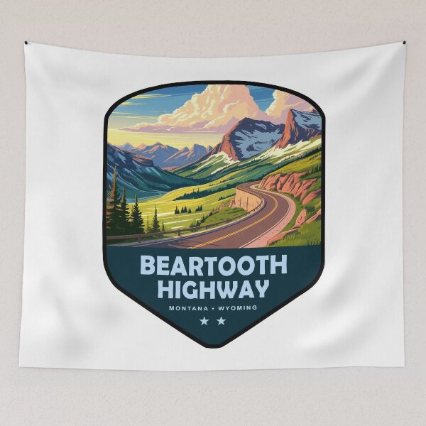 Item preview, Beartooth Highway Montana Wyoming Shield designed and sold by Esskay Designs.