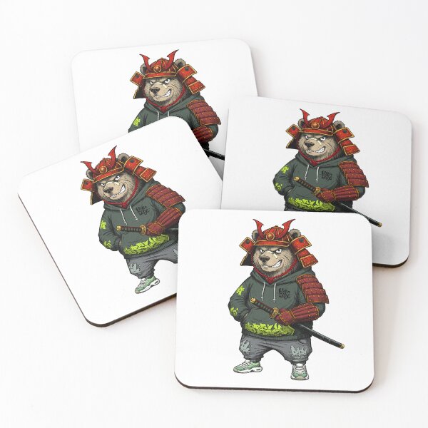 Item preview, A bear in a samurai helmet designed and sold by krabbaraban.