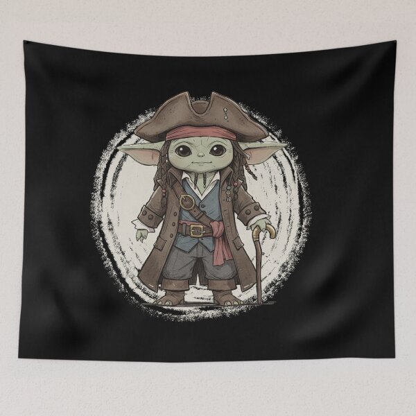 Item preview, BABY YODA DRESSED AS JACK SPARROW designed and sold by LIS AND MELIVERSO.