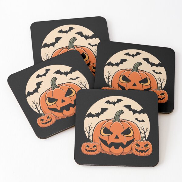 Item preview, Three Sinister Jack-o'-Lanterns: Scary Grin under the Full Moon designed and sold by Agnes-Creative.