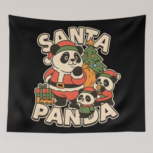 Item preview, Funny Christmas Panda Santa Merry Xmas Holiday Joy Tree designed and sold by DrawHandArt.