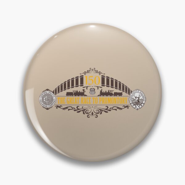Item preview,  Union Pacific v Central Pacific, Great Race To Promontory 1869, Shelly's Train Store, Vintage, Classic, Collectible Train Logos, Rail & Railroad Logos, stickers, t-shirts, posters designed and sold by MoreEZUSA-Here.