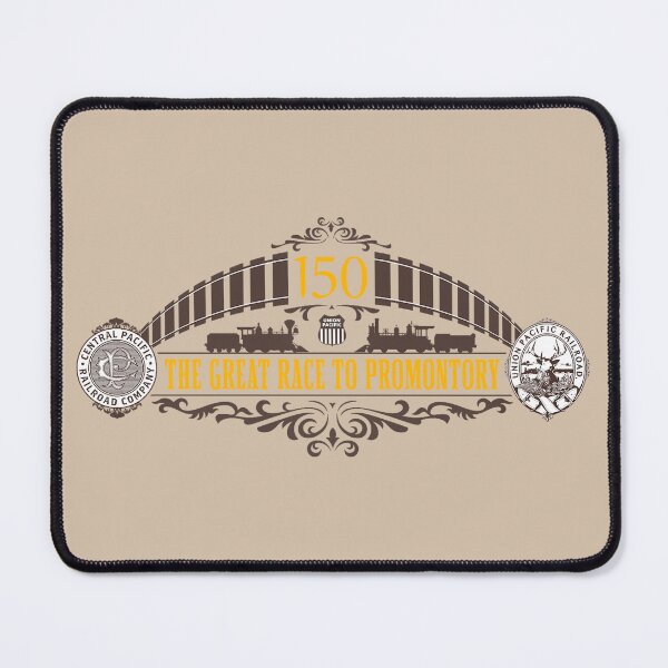 Item preview,  Union Pacific v Central Pacific, Great Race To Promontory 1869, Shelly's Train Store, Vintage, Classic, Collectible Train Logos, Rail & Railroad Logos, stickers, t-shirts, posters designed and sold by MoreEZUSA-Here.