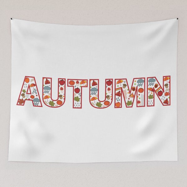 Item preview, Autumn – Cute Seasonal Word Art with Pumpkins and Leaves designed and sold by Felicytka.