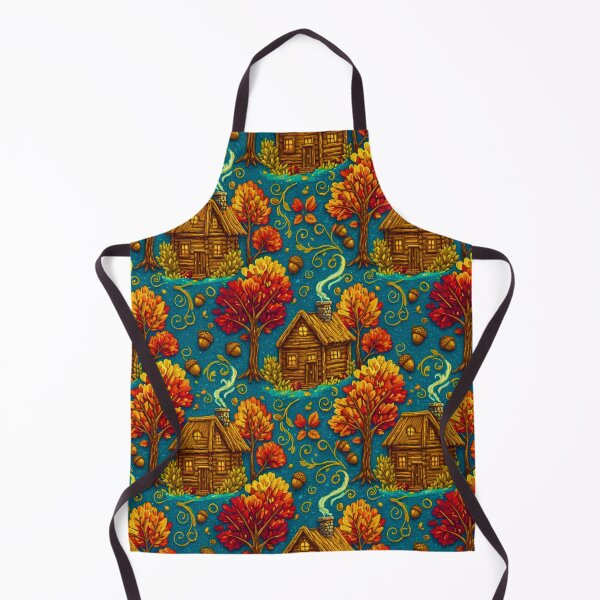 Item preview, Cabin Autumn Pattern Forest Rustic Winter Cottagecore Blue designed and sold by JOSTH.