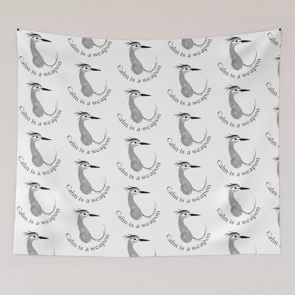 Item preview, Calm Is a Weapon - Minimalist Heron Art Print designed and sold by SillentDesign.