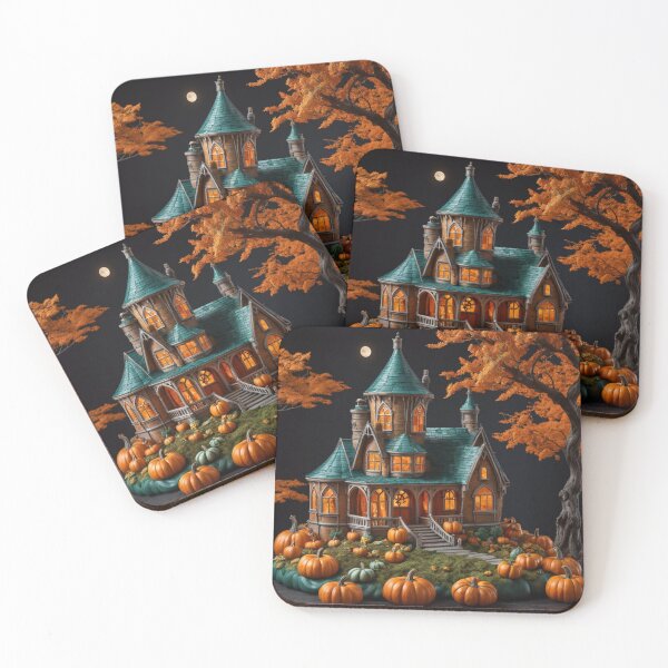 Item preview, Autumn Manor: Gothic House and Pumpkins in Full Fall Glory designed and sold by Agnes-Creative.
