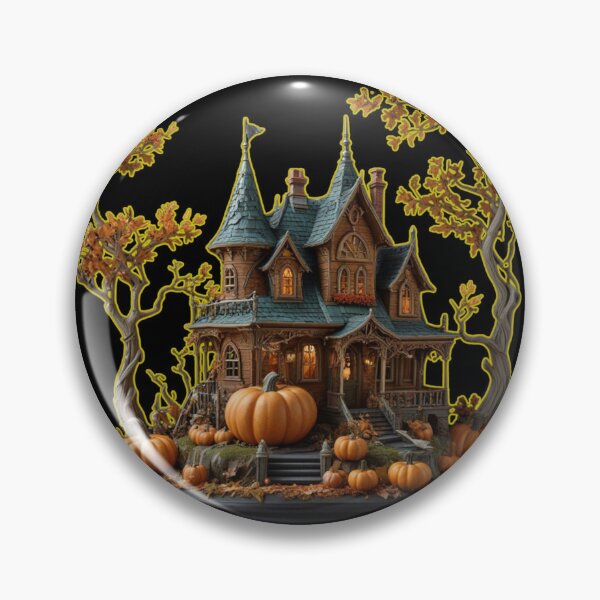 Item preview, Diorama de otoño: Mansión victoriana embrujada con calabazas en un pedestal designed and sold by Agnes-Creative.