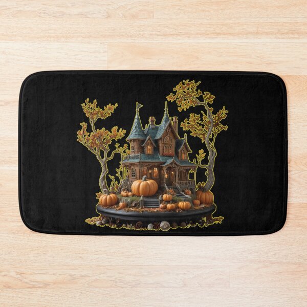 Item preview, Autumn Diorama: Haunted Victorian Mansion with Pumpkins on a Pedestal designed and sold by Agnes-Creative.