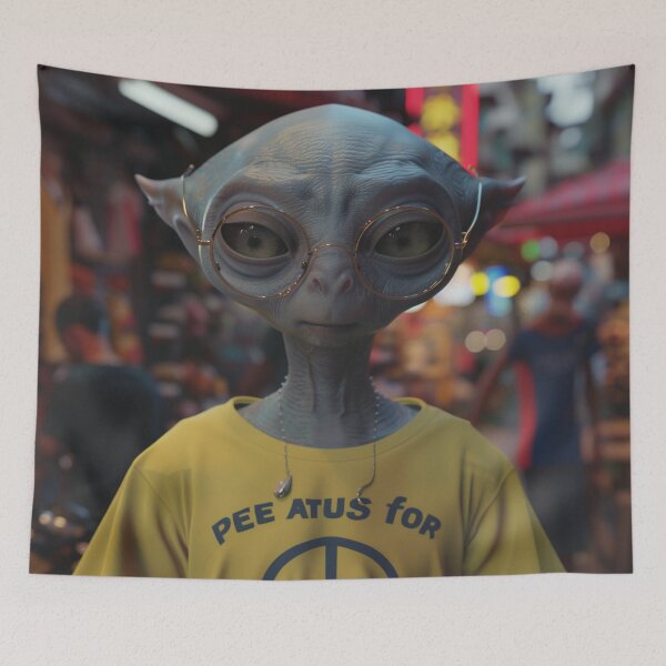 Item preview, Happy Alien – Galactic Vibes designed and sold by Kat's Design Hub.