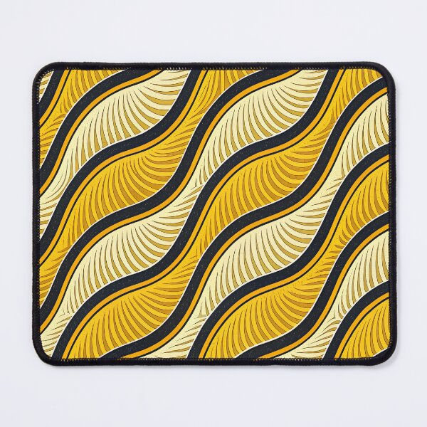 Item preview, Wavy Yellow and Black Stripes Pattern – Dynamic Abstract Design designed and sold by VividOrganica.