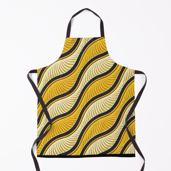 Item preview, Wavy Yellow and Black Stripes Pattern – Dynamic Abstract Design designed and sold by VividOrganica.
