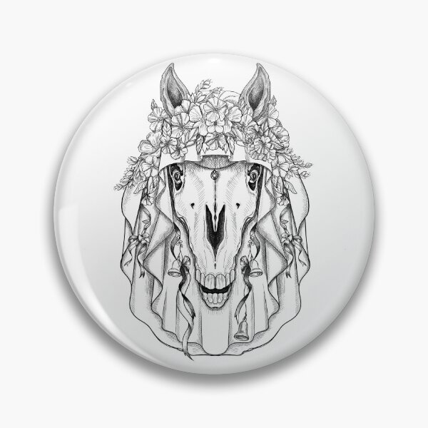 Item preview, Mari Lwyd front view designed and sold by TraceyEvansArt.