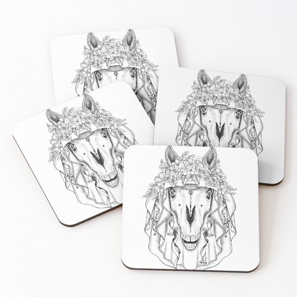Item preview, Mari Lwyd front view designed and sold by TraceyEvansArt.