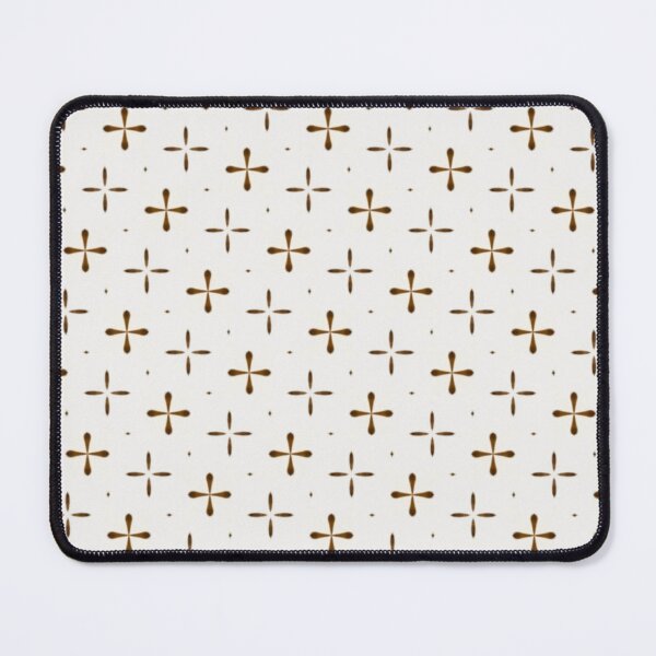 Item preview, Minimal seamless pattern with brown petal-like crosses on white designed and sold by juthamas8426.
